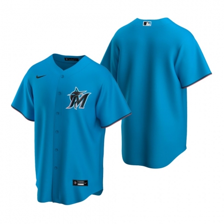 Men's Nike Miami Marlins Blank Blue Alternate Stitched Baseball Jersey