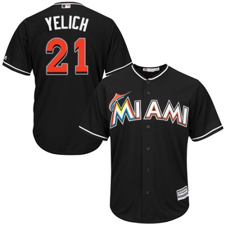 Youth Majestic Miami Marlins #21 Christian Yelich Authentic Black Alternate 2 Cool Base MLB Jersey