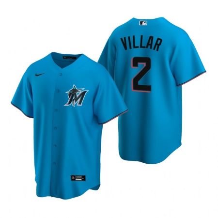 Men's Nike Miami Marlins #2 Jonathan Villar Blue Alternate Stitched Baseball Jersey