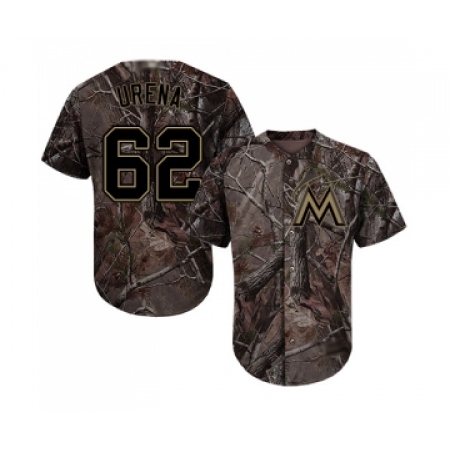 Youth Miami Marlins #62 Jose Urena Authentic Camo Realtree Collection Flex Base Baseball Jersey